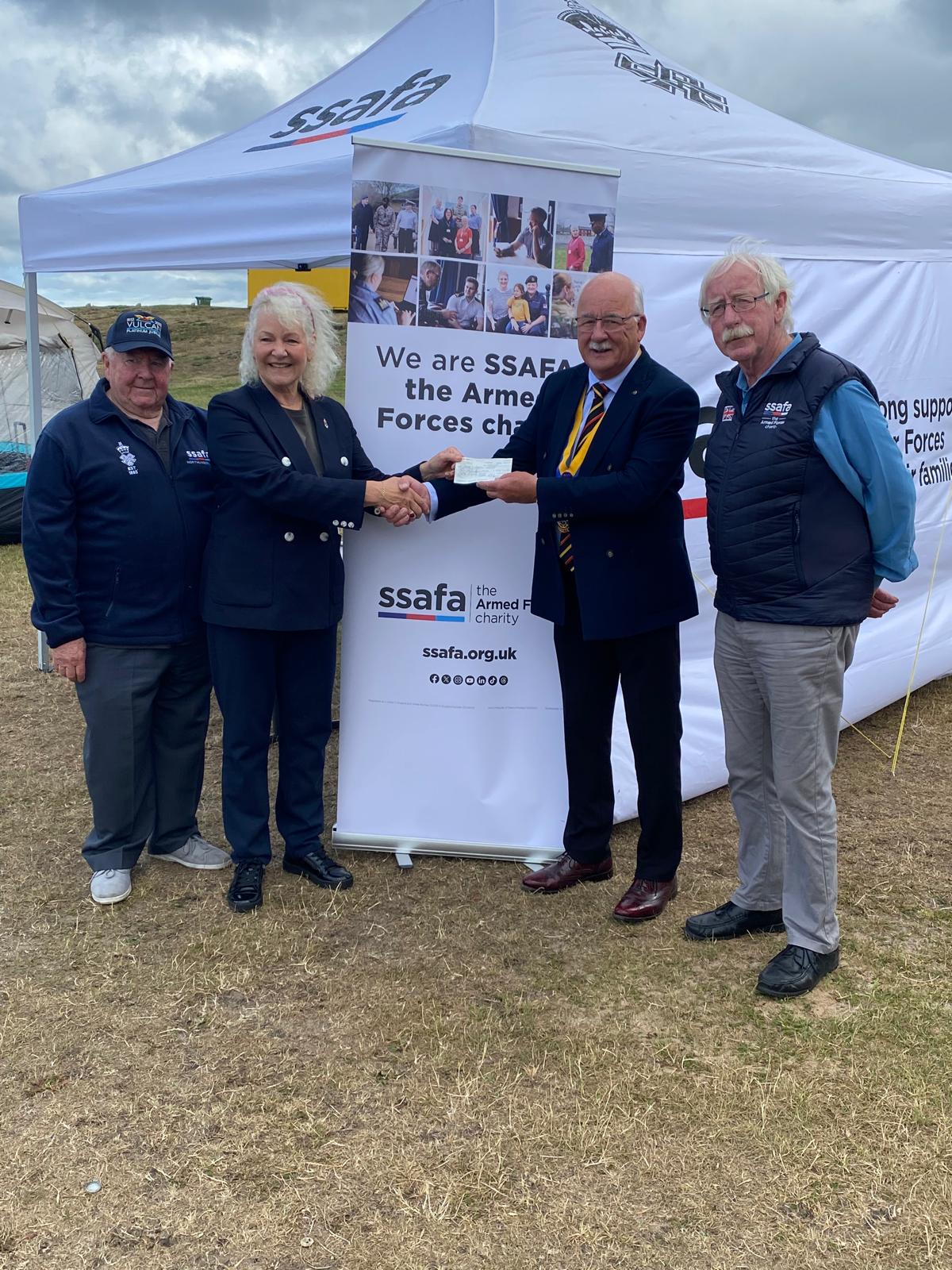 President Tony presenting a donation to SSAFA